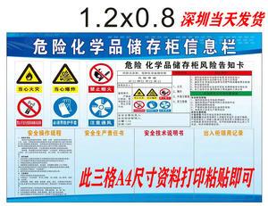 危险化学品储存柜信息栏危险化学品中间仓信息栏公示牌标识牌贴纸